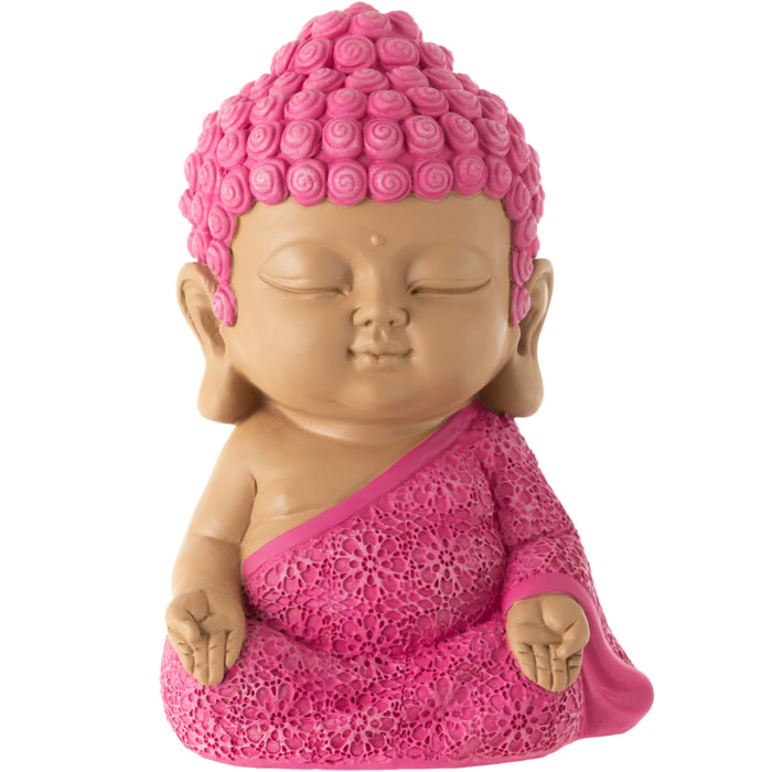 J-Line figurine Moine Zen - polyrésine - rose