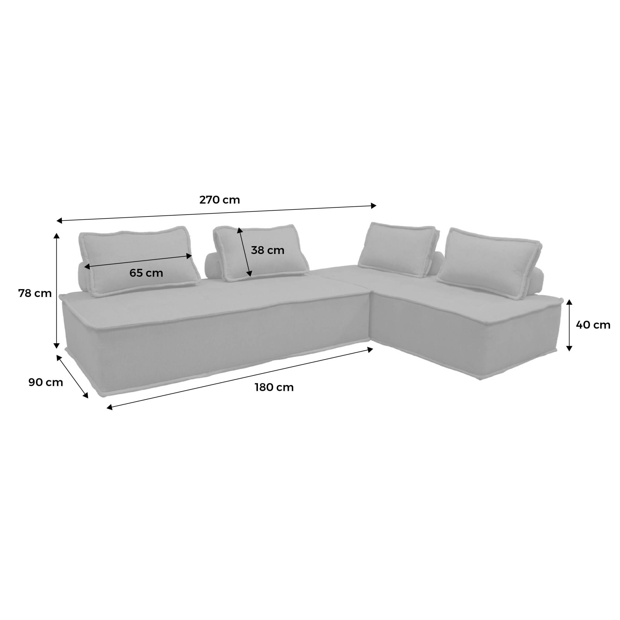 Lot de 2 chauffeuses DAO 2 places pour canapé modulable tissu capitonné crème