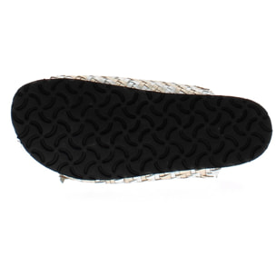 Armata di Mare Scarpe Donna Ciabatte in Pelle con Doppia Fibbia AMD 1V3760 Platinum Silver