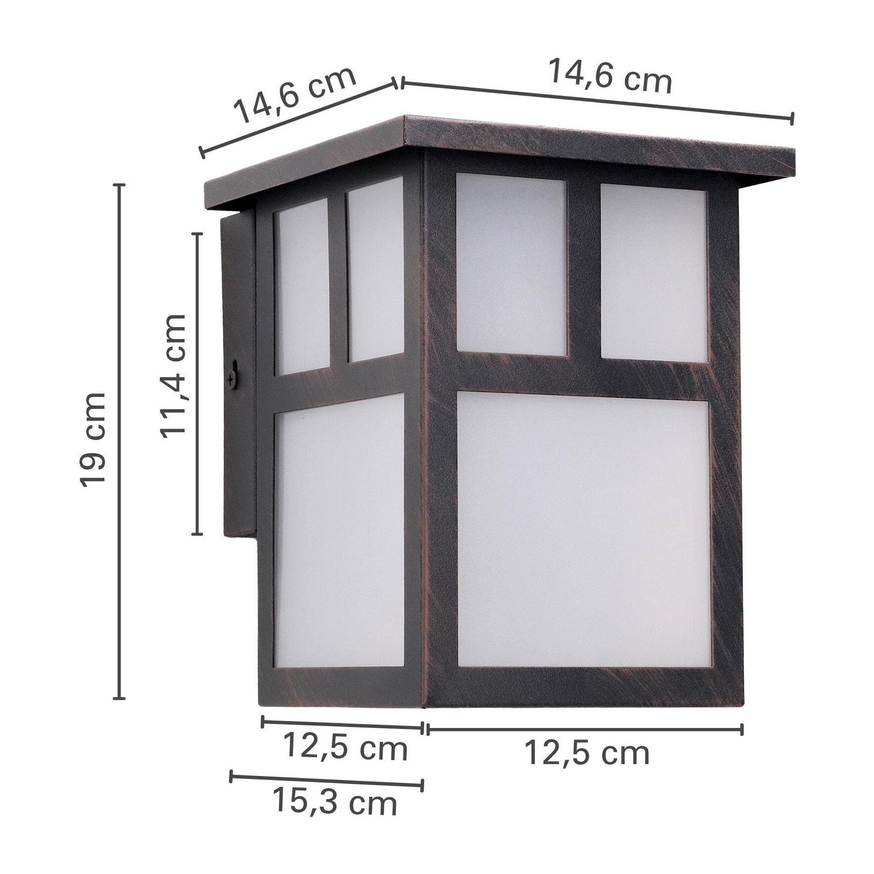 Forlight Osaka (4 unidades) Aplique de Pared Exterior Rústico de Estilo Japonés. Bombilla E27. Lámpara Jardín IP23 Marrón Óxido