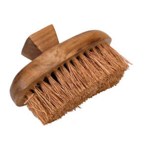 Brosse à main avec poignée en fibres de coco et bois de teck - LALO