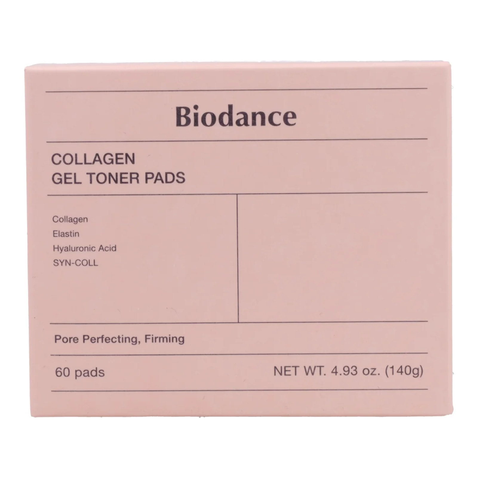 Mascarilla hidratante y calmante Collagen Gel Toner Pads Biodance 60 discos