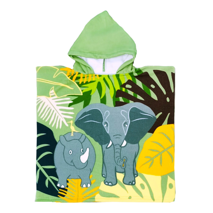 Poncho de bain microfibre enfant - Elephant - 60x60cm - 220g/m²