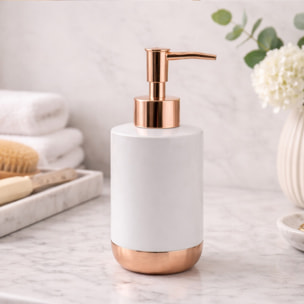 Distributeur de savon Céramique AMMAN Blanc & Doré MSV