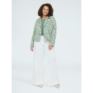 Fiorella Rubino - Chaqueta biker en tejido soft touch estampado - Verde