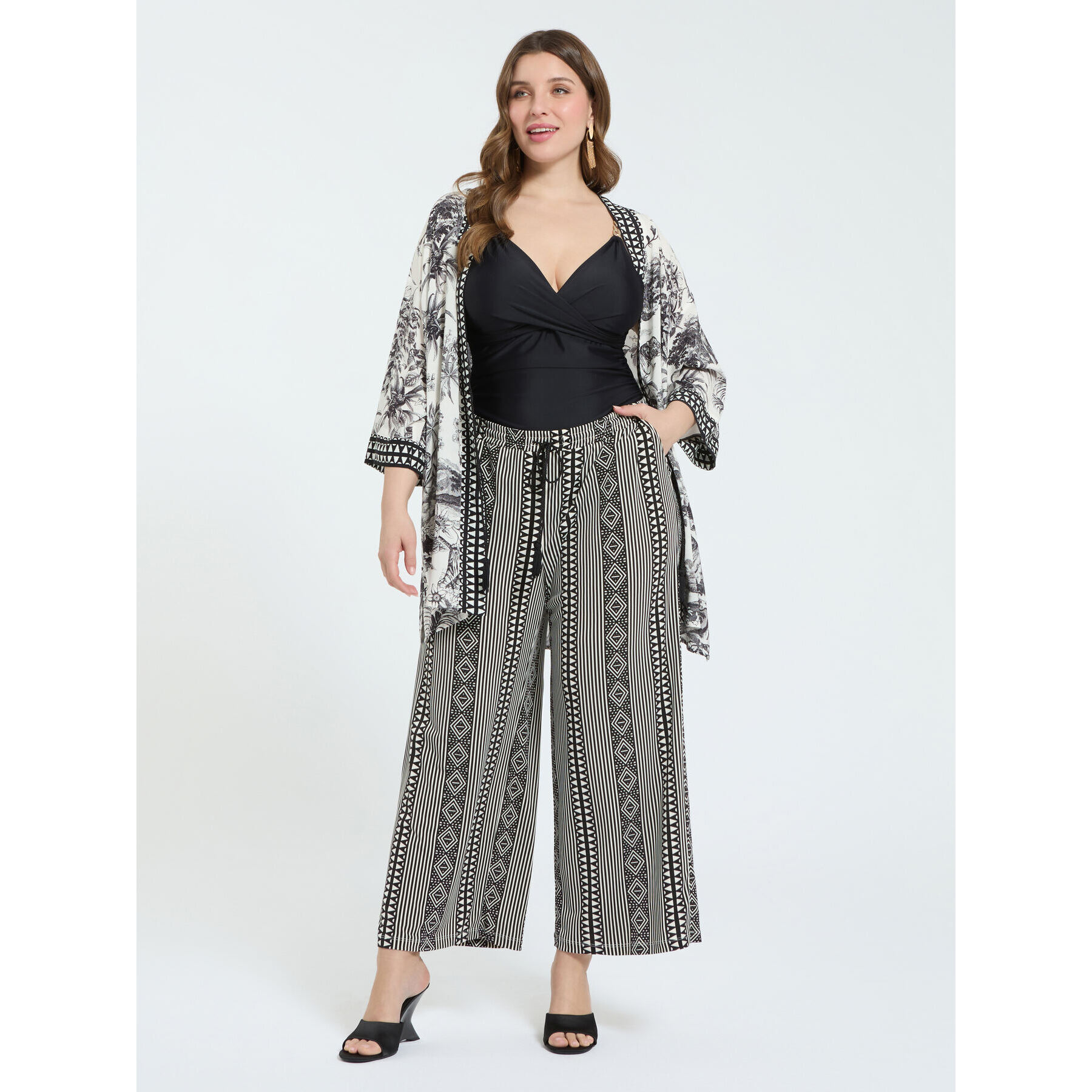 Fiorella Rubino - Pantalones palazzo de punto - Negro