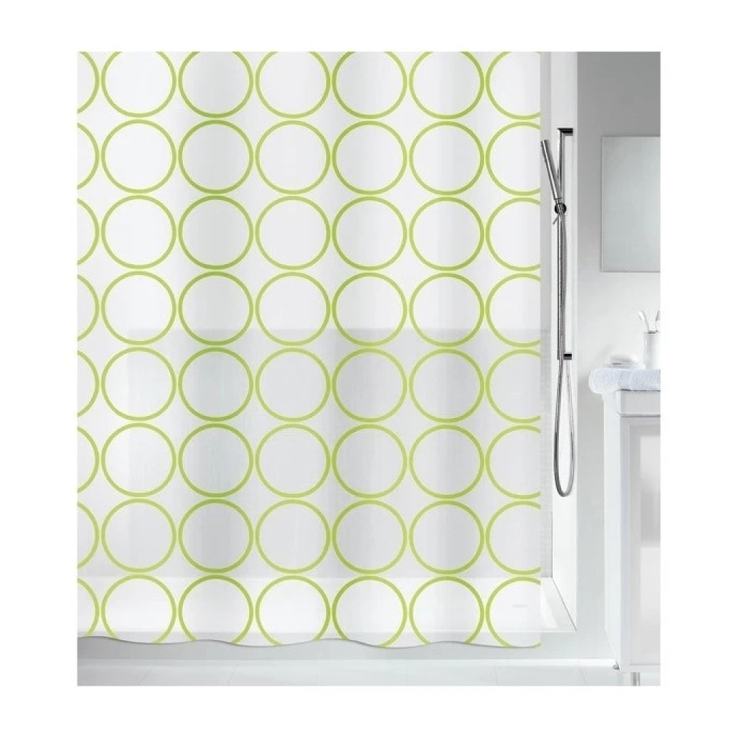 Rideau de douche PEVA ANDO 180x200cm Vert & Blanc Spirella