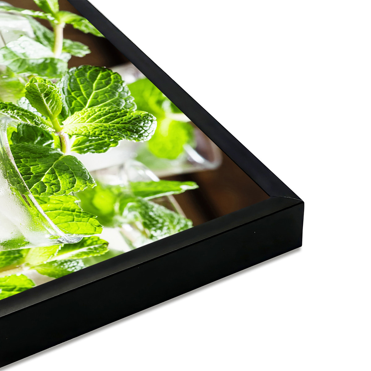 Affiche encadrée mojito frais à la menthe Affiche + cadre en métal - Noir