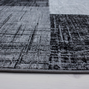 PLUS - Tapis à poils courts géométrique noir - PLU8001NOI