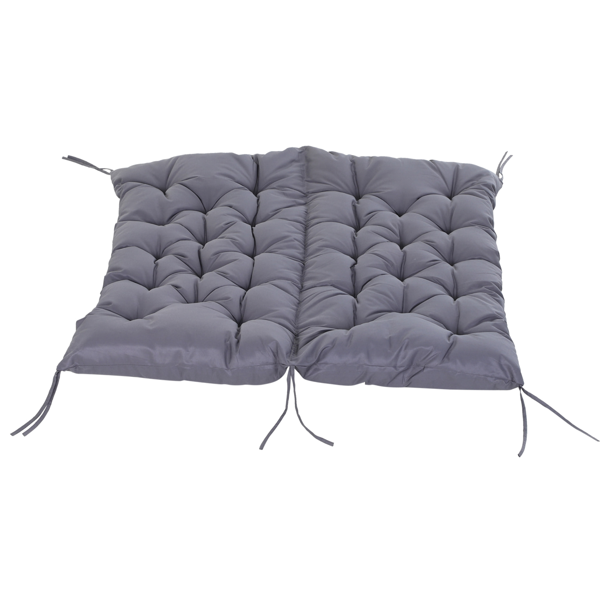 Coussin matelas assise dossier pour banc de jardin balancelle canapé 2 places grand confort 132 x 110 x 10 cm gris