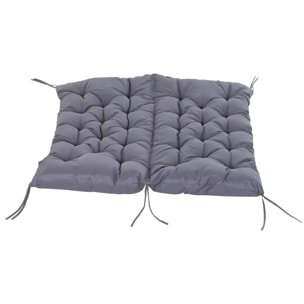 Coussin matelas assise dossier pour banc de jardin balancelle canapé 2 places grand confort 132 x 110 x 10 cm gris