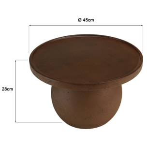 NESTOR - Table d'appoint ronde en béton marron D45cm