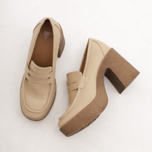 MOCASSINO CHUNKY LISCIO CHOCOLA' BEIGE