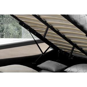 CHANA Lit coffre avec LED 140 x 190 cm noir