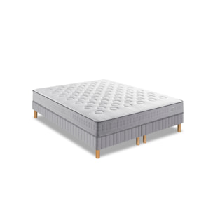 Ensemble INITIAL matelas H23 ressort ensachés, ferme, 2 sommiers