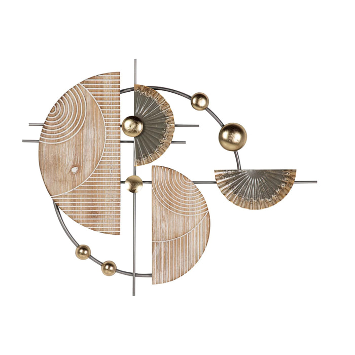 Adorno Pared Metal Marron Dorado 84x5x67 Cm