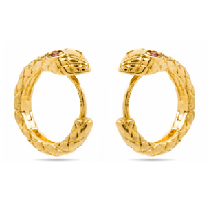 Pendientes de Circonita Rubí acabados en oro amarillo de 18K