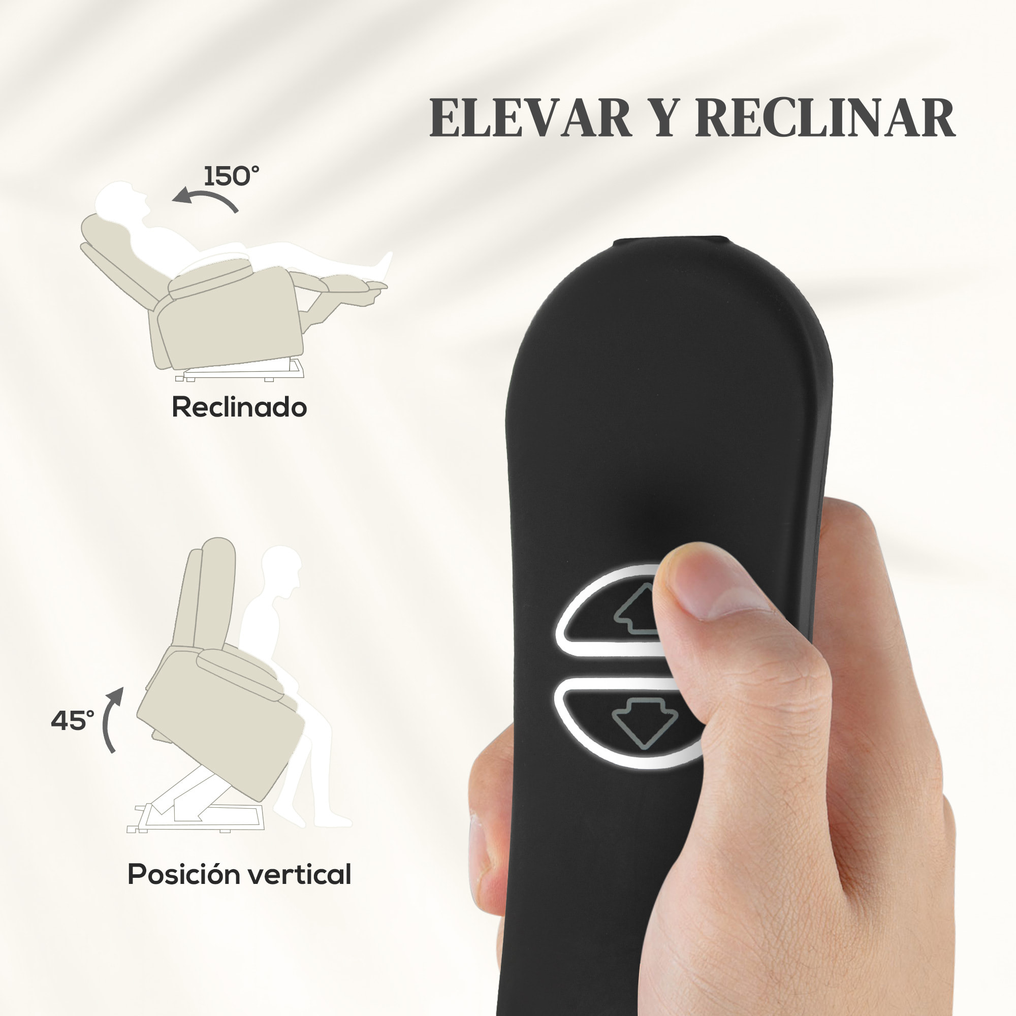 Sillón Relax Reclinable Eléctrico Levanta Personas, con Masaje Vibratorio y Calor, Sillón Elevador, con Puerto USB, Control Remoto, Reposapiés, Tapizado en PU, Bolsillos, Portavasos, Crema