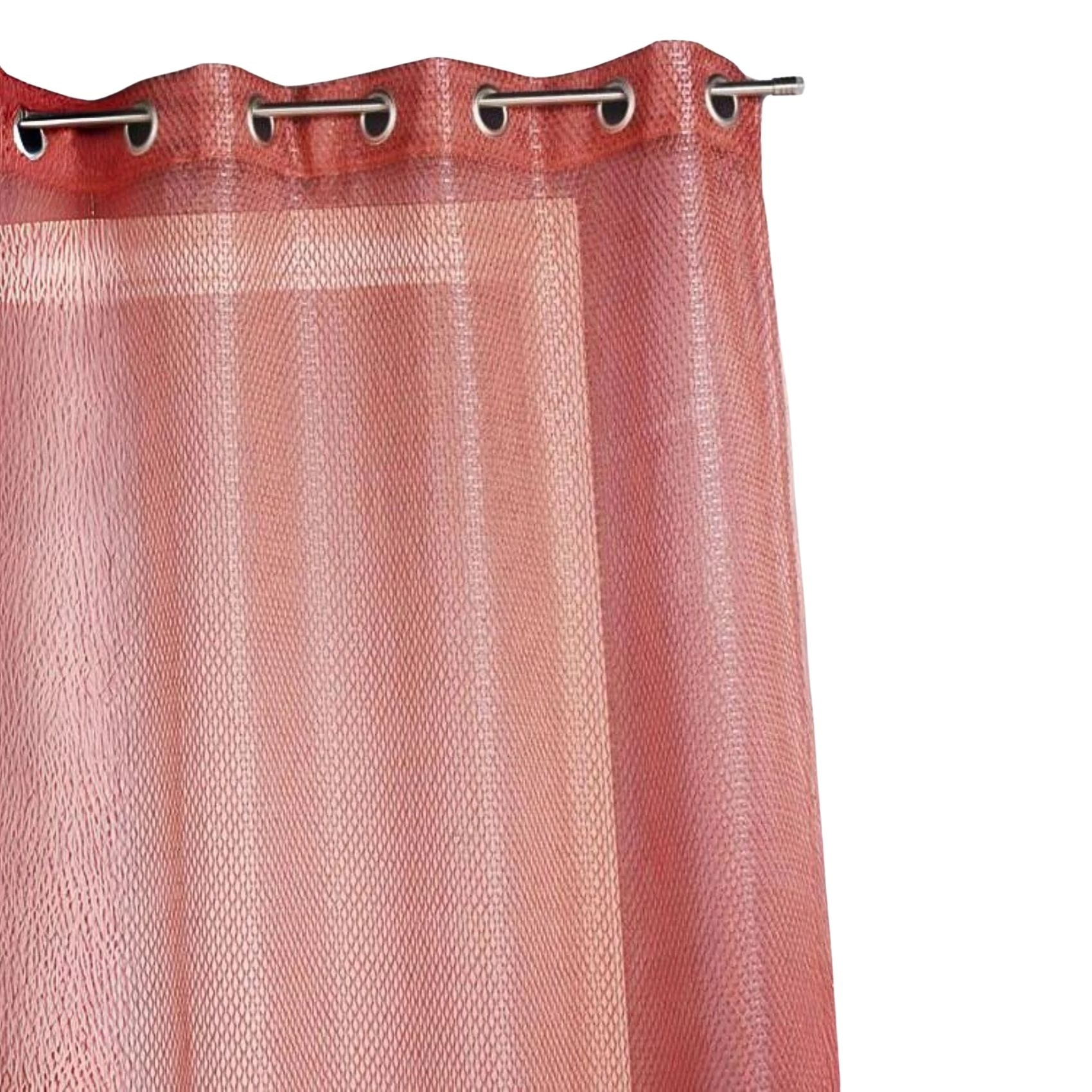 Voilage en organza fantaisie  - Effet 'résille' - Rouge Orangé