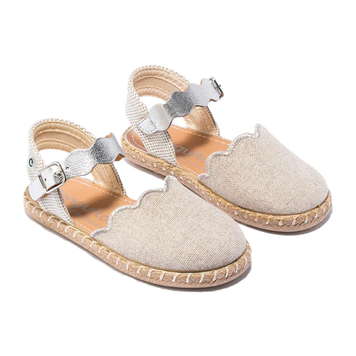 Conguitos - Sandali estivi in juta con zeppa per bambina comodi