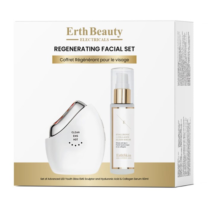 Set Facial Regenerador (Escultor EMS Advanced Led Youth Glow + Sérum HA 60 ml)
