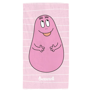 Serviette de bain et de plage imprimée 100% coton, BARBAPAPA PINK