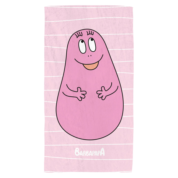Serviette de bain et de plage imprimée 100% coton, BARBAPAPA PINK