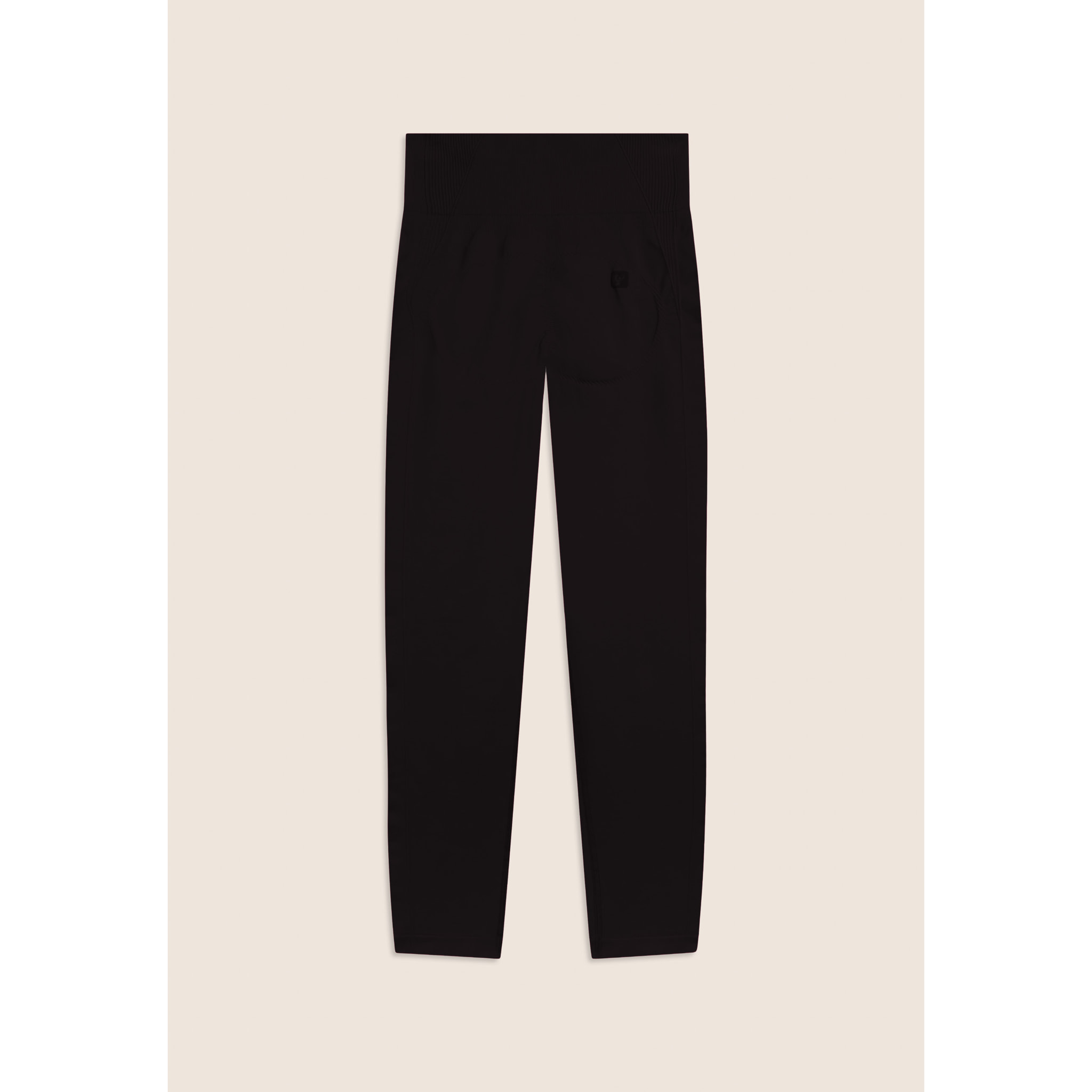 Leggings Seamless 7/8 con Vita Alta e Inserti in Costina