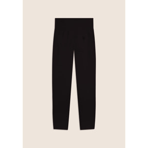 Leggings Seamless 7/8 con Vita Alta e Inserti in Costina
