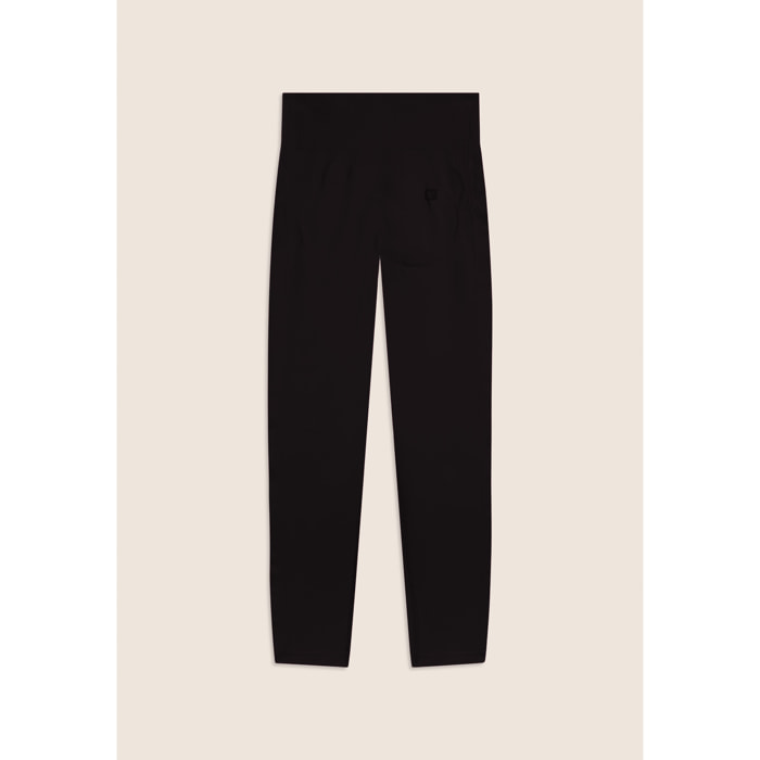 Leggings Seamless 7/8 con Vita Alta e Inserti in Costina