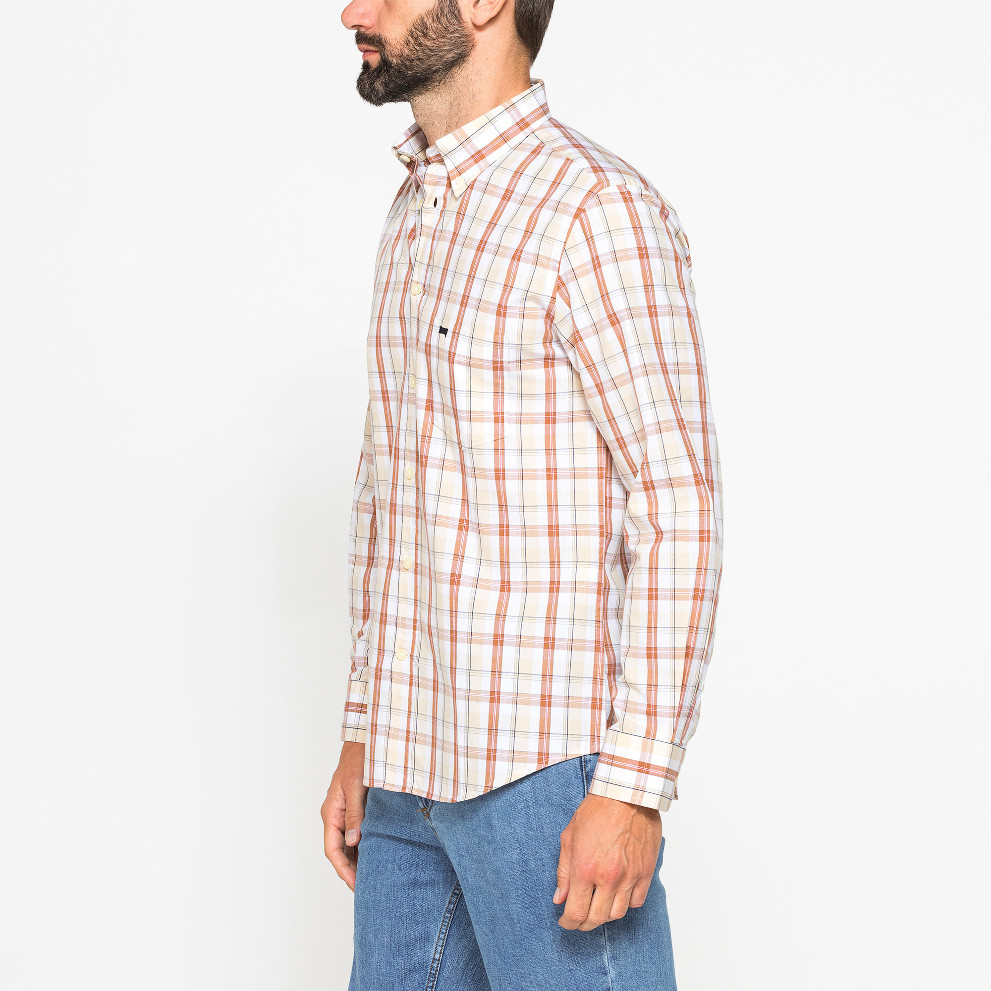 CAMICIA BUTTON-DOWN CON MANICA LUNGA E TASCHINO