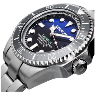 Bobroff Tabarca - Reloj de hombre automatico diver profesional de buceo, 1000 m, Azul, 44MM, valvula de helio BF003