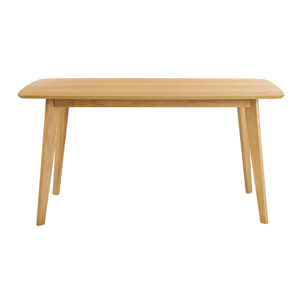 Table à manger rectangulaire scandinave bois clair chêne L150 cm LEENA
