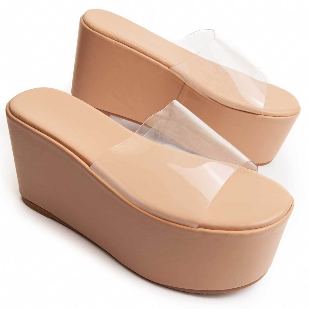 Sandalias de Plataforma - Beige - Altura: 12 cm