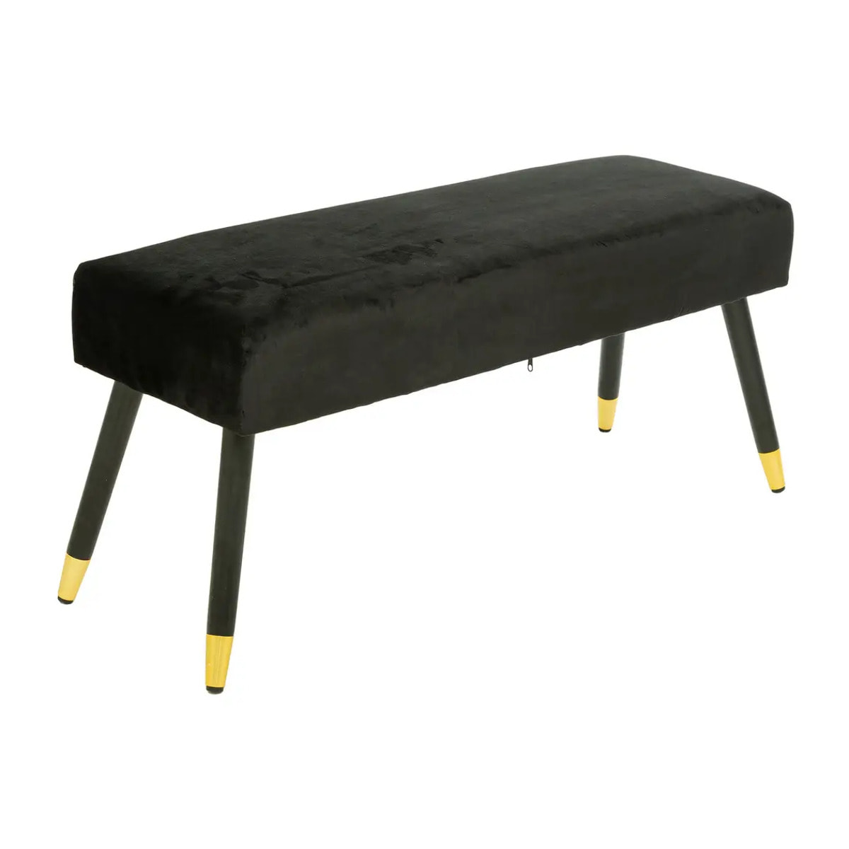 Banc velours "Salome" noir 100x35cm