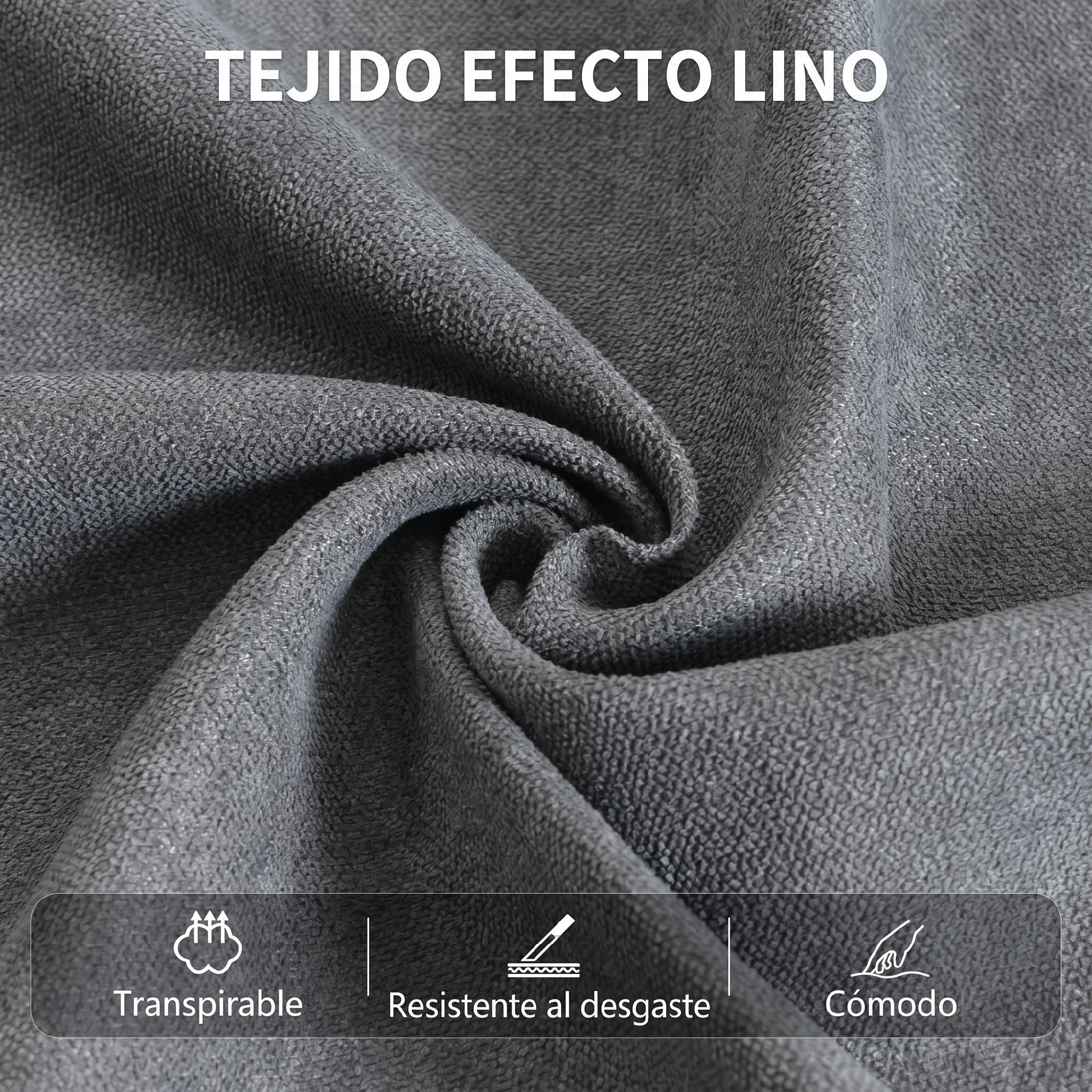 Sillón Relax Reclinable Manual, Sillón Relax Moderno, Tapizado en Tela Aspecto Lino, Reposapiés, Reposabrazos, Acolchado Grueso, Butaca Reclinable hasta 150°, Carga 120 kg, para Salón, Girs