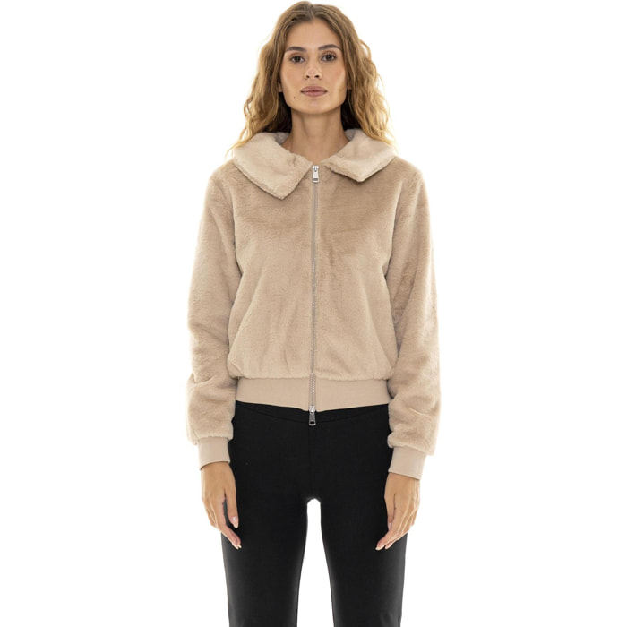 Never Without Chaqueta Sherpa suave de invierno para mujer