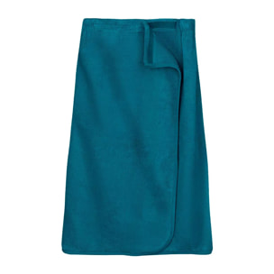 Pareo pur coton 420 g/m² uni bleu Elea canard