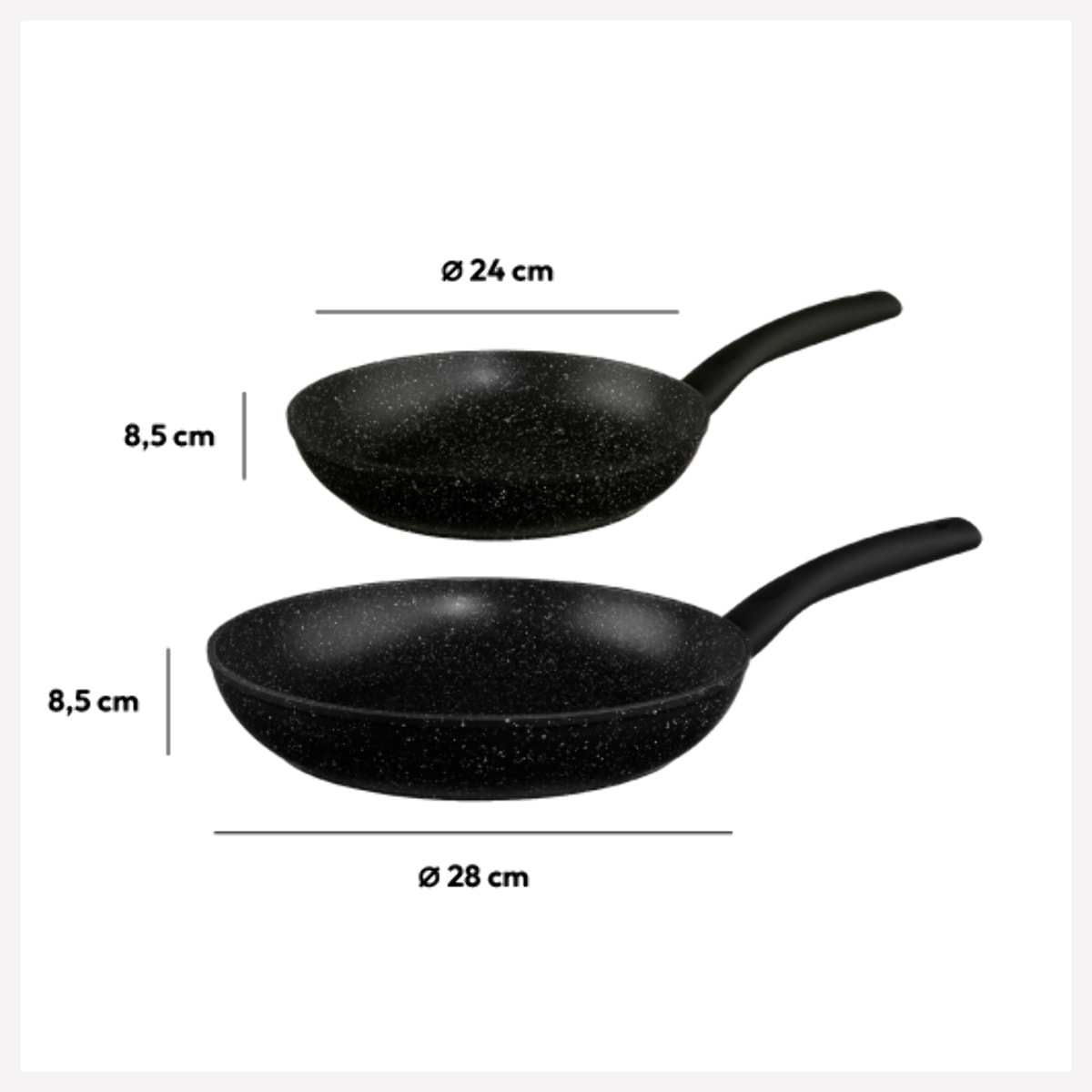 2 poêles Aluminium 24/28 cm Caractère