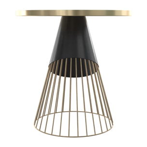 Table d'appoint ronde en métal noir et plateau laiton D45 cm - Corry