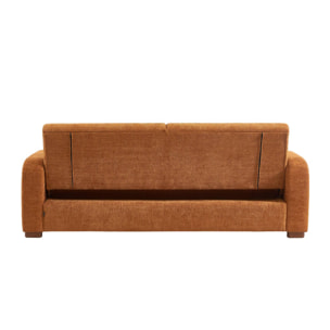 Canapé convertible 3 places tissu camel L 211 x P 92 x 85cm  - Dany