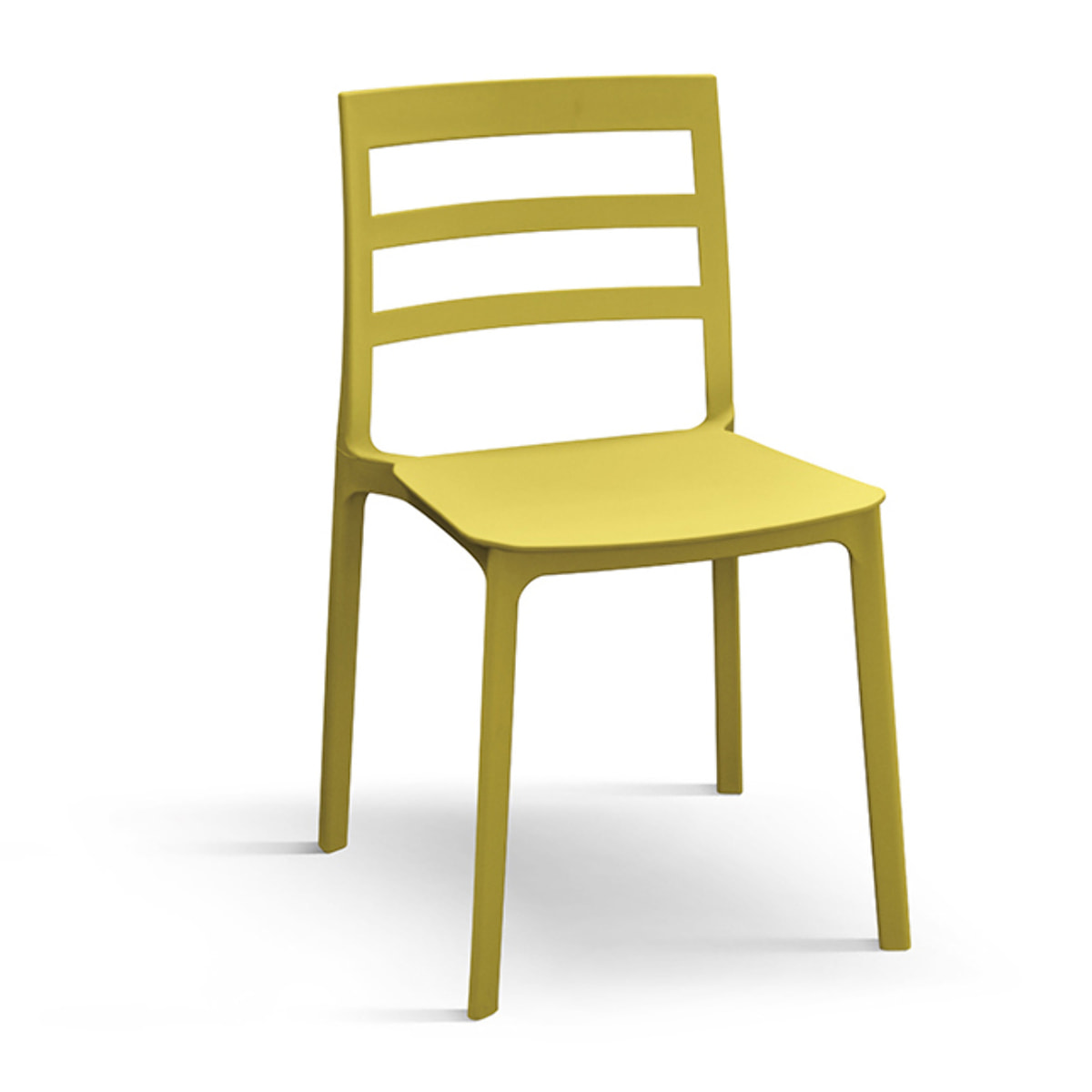 Set di 4 sedie MALAGA in polipropilene giallo