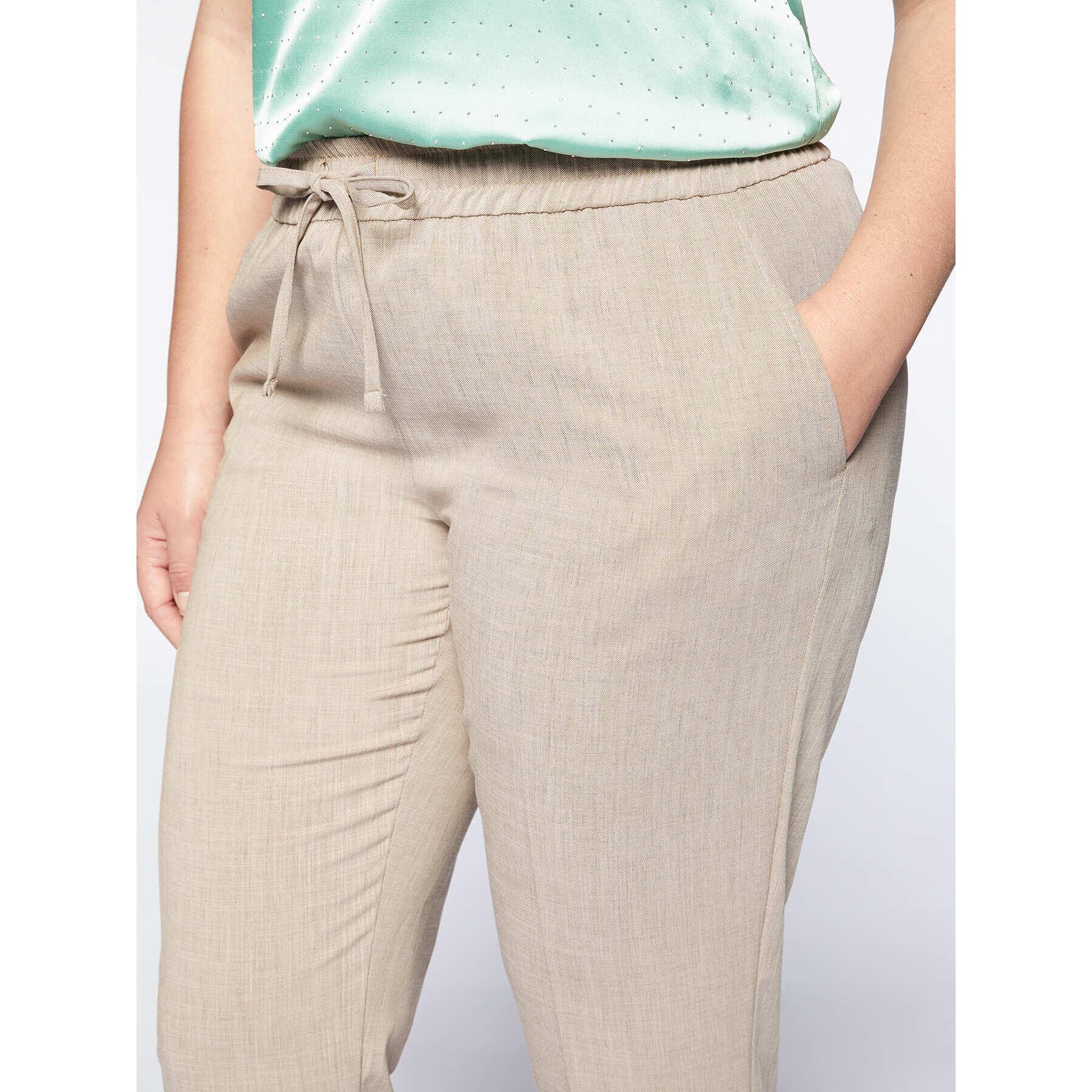 Fiorella Rubino - Pantalones joggers de tela - Beige