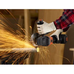 Meuleuse BRUSHLESS 18V - 7600 trs/min, 115 mm, 1 batterie 4Ah, 1 chargeur 1A, 3 disques, 1 sac de transport