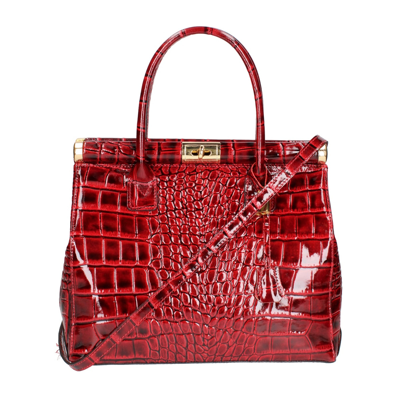 Borsa a mano da donna - Modello Delfina - Vera pelle - 32.0 x 28.0 x 15.0 cm