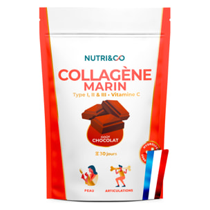 Nutri&Co Collagène Marin Type 1, 2 & 3 Peau & Articulations Goût Cacao - 240g