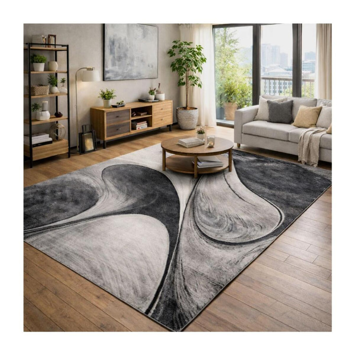Tapis moderne Tavo avec motif de gouttes d'eau