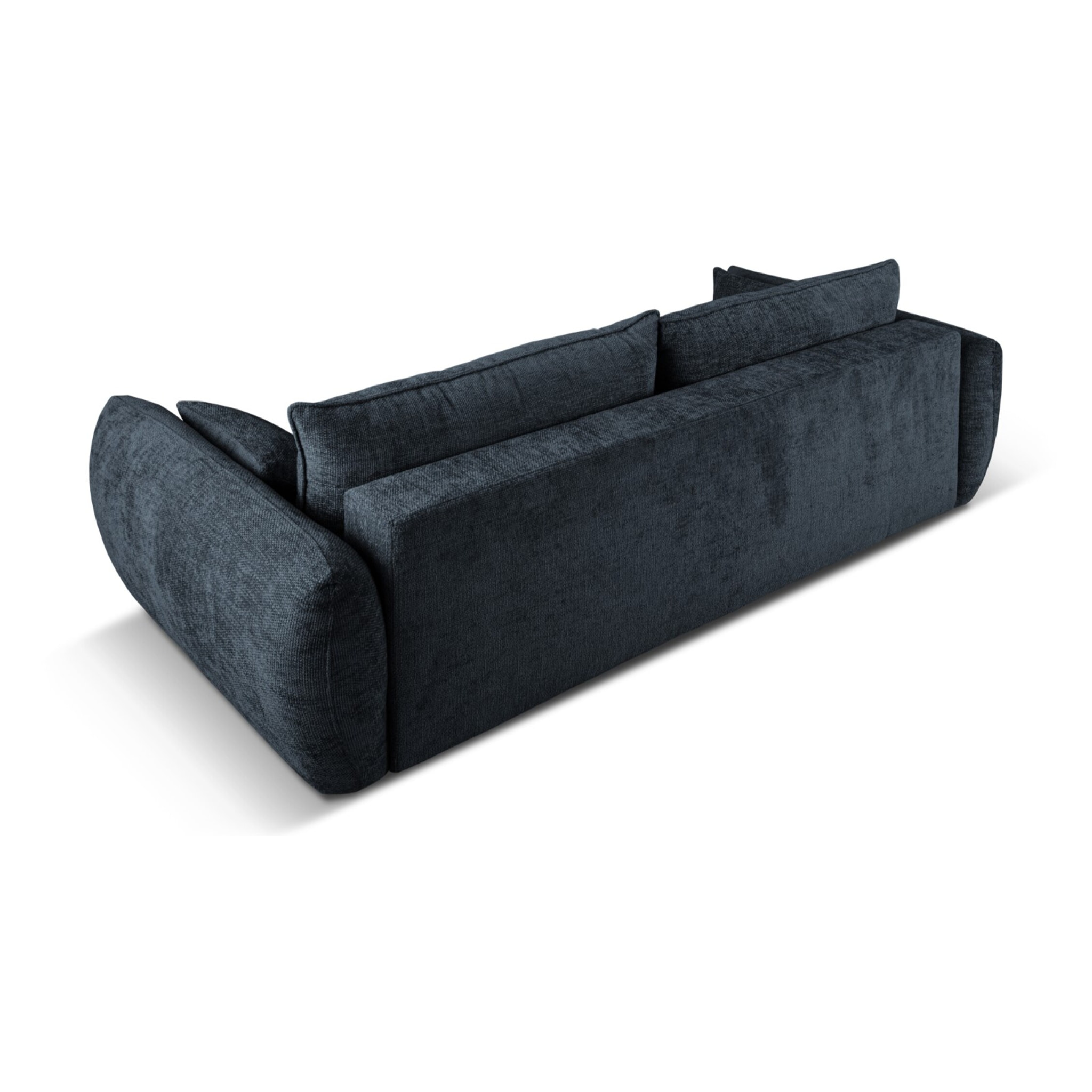 Canapé convertible avec coffre de rangement "Matera" 3 places en chenille bleu roi