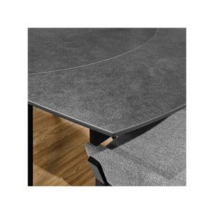 Table en céramique rallonges rotatives 120/180 cm - anthracite - BRERA