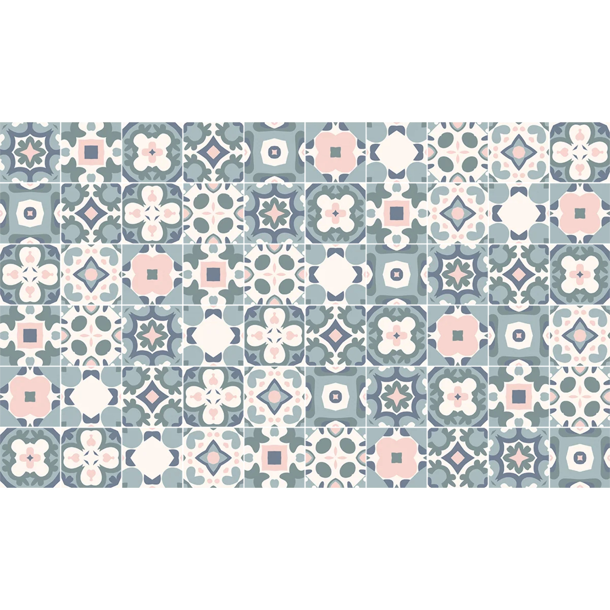 Sticker carrelage - Ambiance Sticker - 60 CARREAUX DE CIMENT MEUBLE CARREIRA - Meuble - 15x15cm